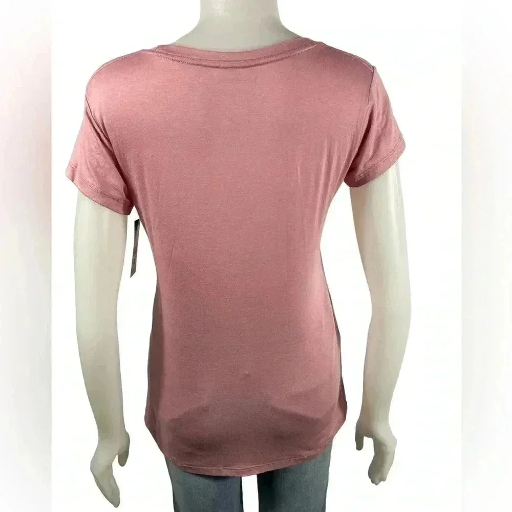 bebe Rainbow Mauve T Shirt  Size Large - Picture 4 of 6